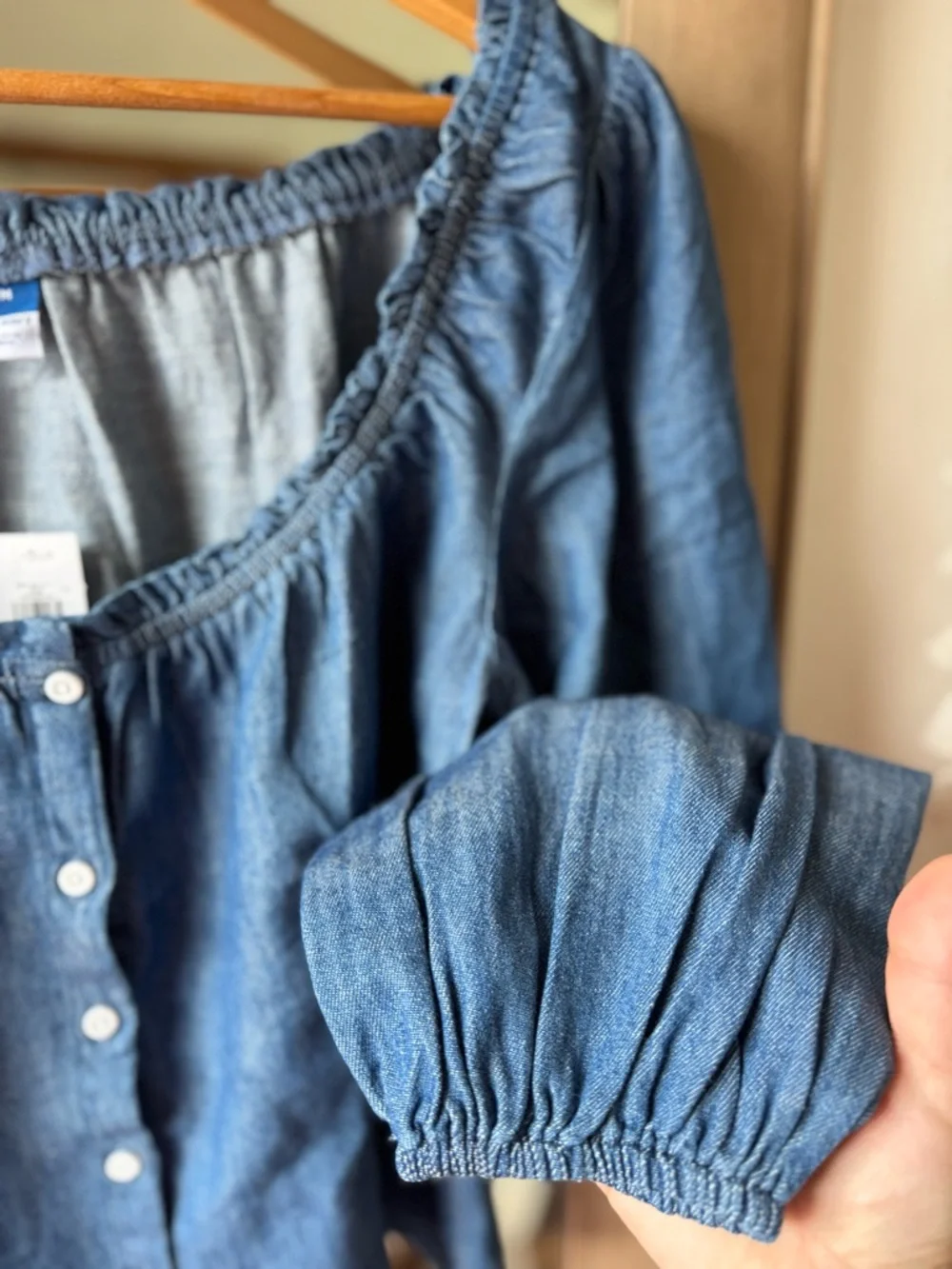 Chambray Pheasant Blouse Cotton - Picture 2 of 4